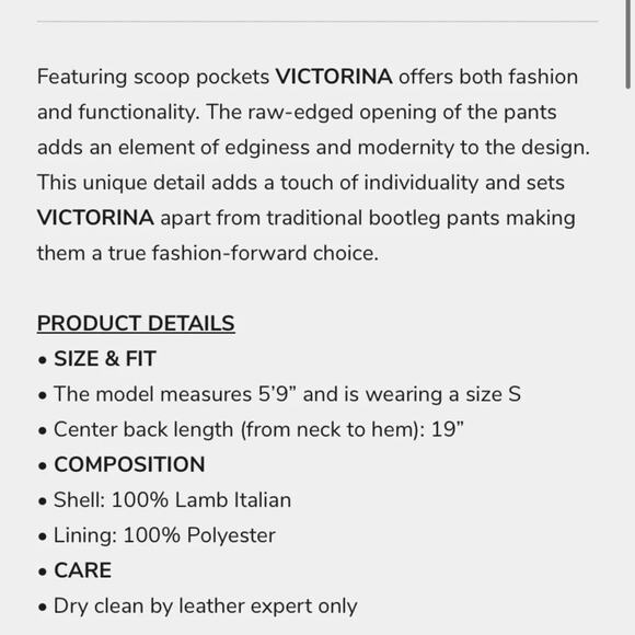 New Bod & Christensen Real Authentic  Italian Leather Boot Cut  Pants size 2 - Picture 3 of 10